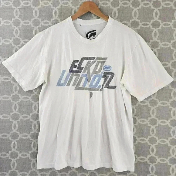 EckoUnited White Crew Neck T Shirt Men's L - Picture 1 of 10